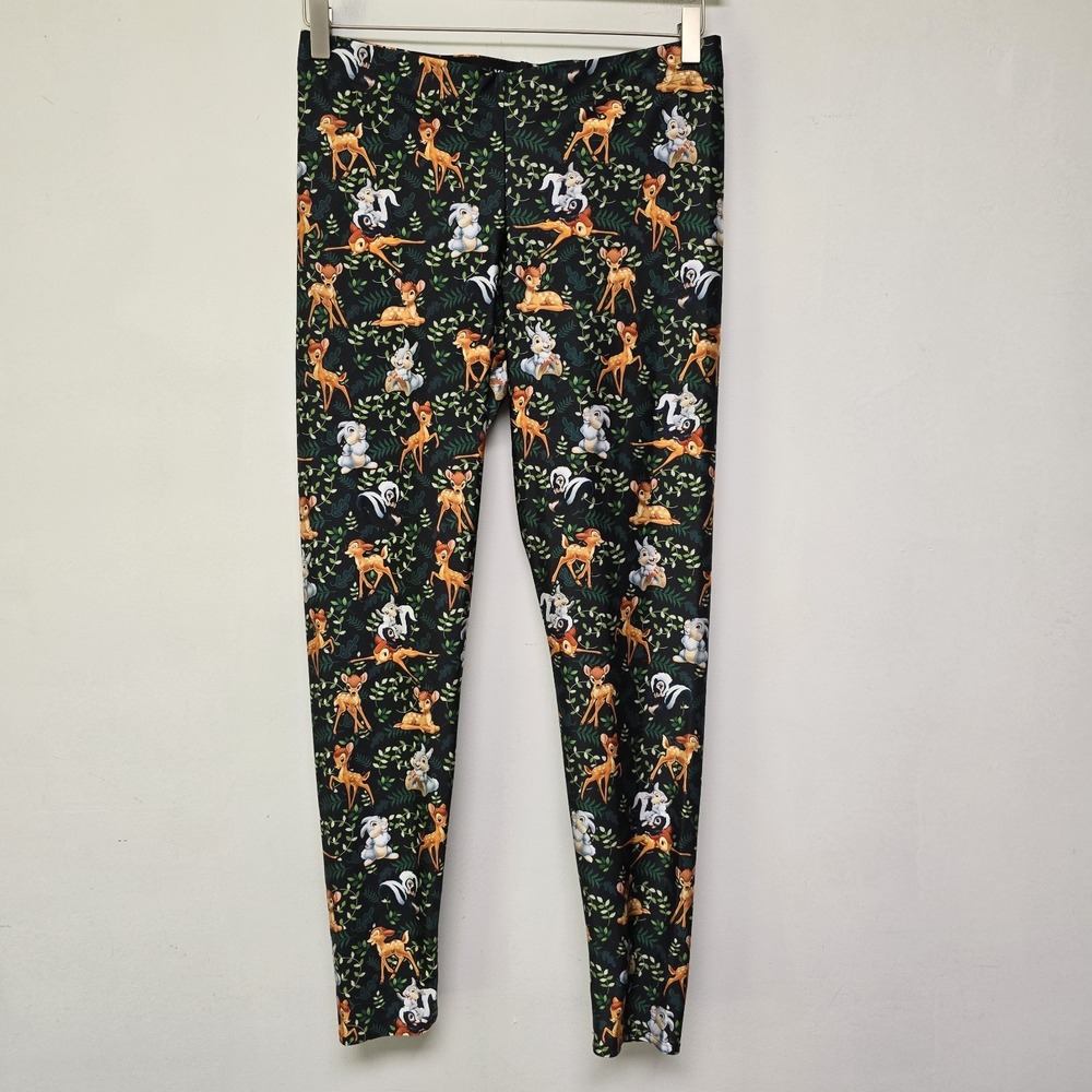 Black Milk Womens Disney Bambi Forest Floral Leggings Size XL Stretch Whimsy - Picture 3 of 9